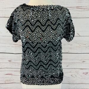 Rob Hill for Mister Jay sequin blk silver vintage